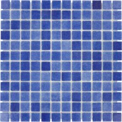 Fog Navy Blue Nieblas Anti Slip 1x1 Glossy Glass Tile