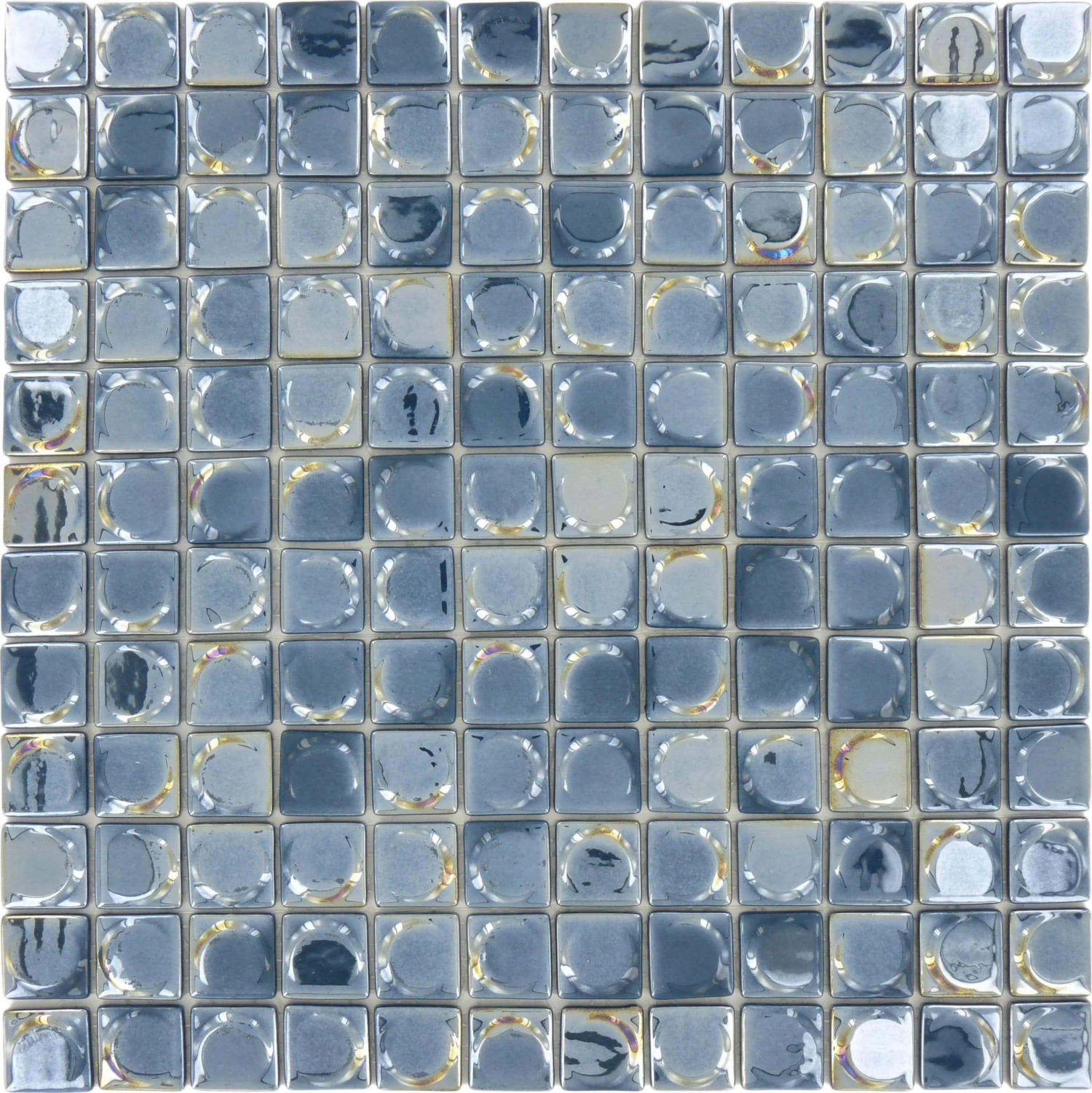 Aura Dark Blue 1x1 Glossy And Iridescent Glass Tile 3 Aura Dark Blue 1x1 Glossy And Iridescent Glass Tile
