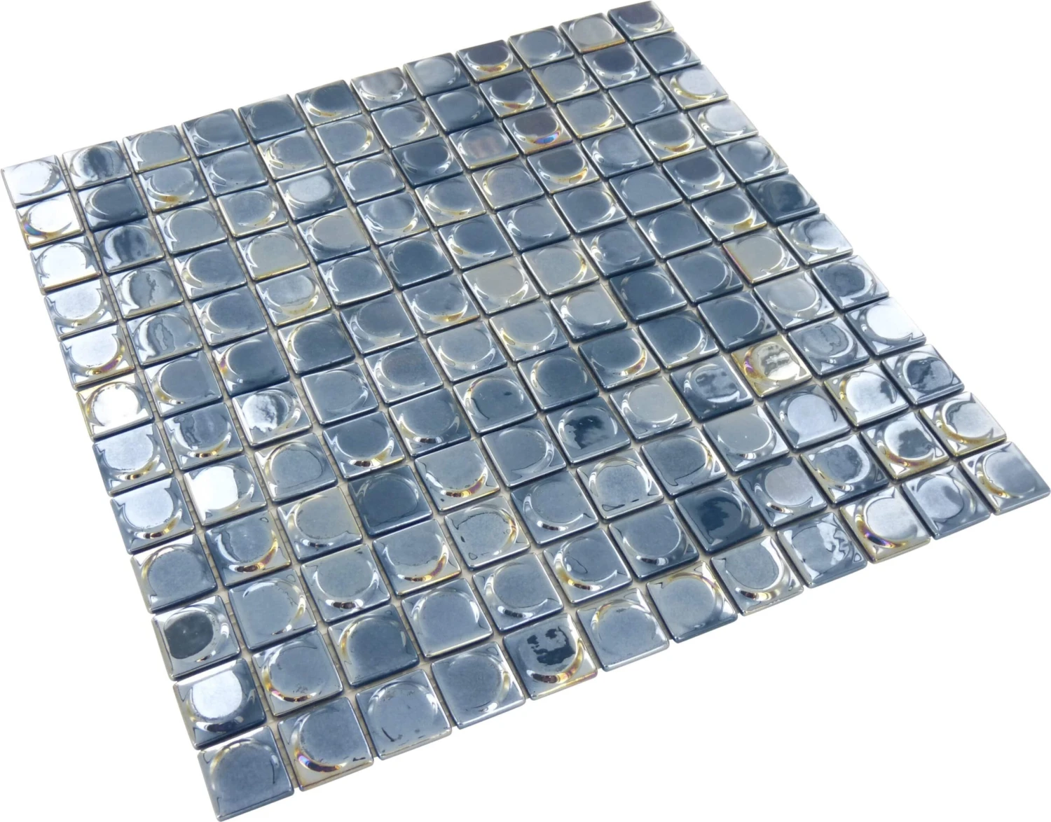 Aura Dark Blue 1x1 Glossy And Iridescent Glass Tile 5 Aura Dark Blue 1x1 Glossy And Iridescent Glass Tile - Image 3