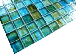 Clear Turquoise 1x1 Glossy Glass Tile 8 Clear Turquoise 1x1 Glossy Glass Tile -Oasistile Store botanical glass hirsch 1 x 1 turquoise glass square tile glossy j00270 29770994385090