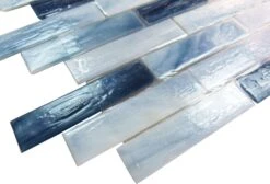 Clouds Blue 1x4 Glossy Glass Tile 7 Clouds Blue 1x4 Glossy Glass Tile -Oasistile Store botanical glass hirsch 1 x 4 blue glass uniform brick tile glossy ln0018 29664573358274