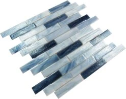 Clouds Blue 1x4 Glossy Glass Tile 8 Clouds Blue 1x4 Glossy Glass Tile -Oasistile Store botanical glass hirsch 1 x 4 blue glass uniform brick tile glossy ln0018 29664575094978