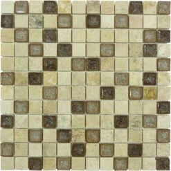 Rocky Beach Beige 1x1 Glass And Stone Tile
