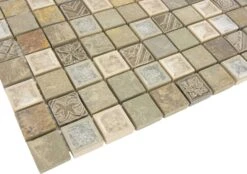 Methodical Grey 1x1 Glass And Tumbled Stone Tile 7 Methodical Grey 1x1 Glass And Tumbled Stone Tile -Oasistile Store euro glass 1 x 1 grey glass and stone square tile tumbled ts 906 29664420069570