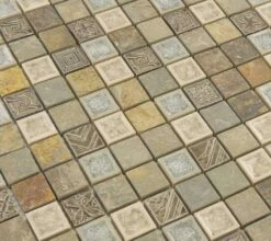 Methodical Grey 1x1 Glass And Tumbled Stone Tile 9 Methodical Grey 1x1 Glass And Tumbled Stone Tile -Oasistile Store euro glass 1 x 1 grey glass and stone square tile tumbled ts 906 29664421183682