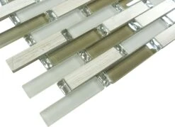 Milestone Beige 1x4 Glass And Stone Tile 7 Milestone Beige 1x4 Glass And Stone Tile -Oasistile Store euro glass 1 x 4 cream beige glass and stone uniform brick tile glossy frosted int 252 29664316293314