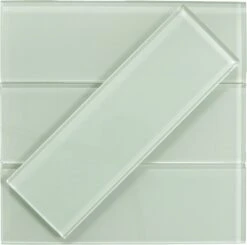Ice Mist Green 4x12 Glossy Glass Subway Tile