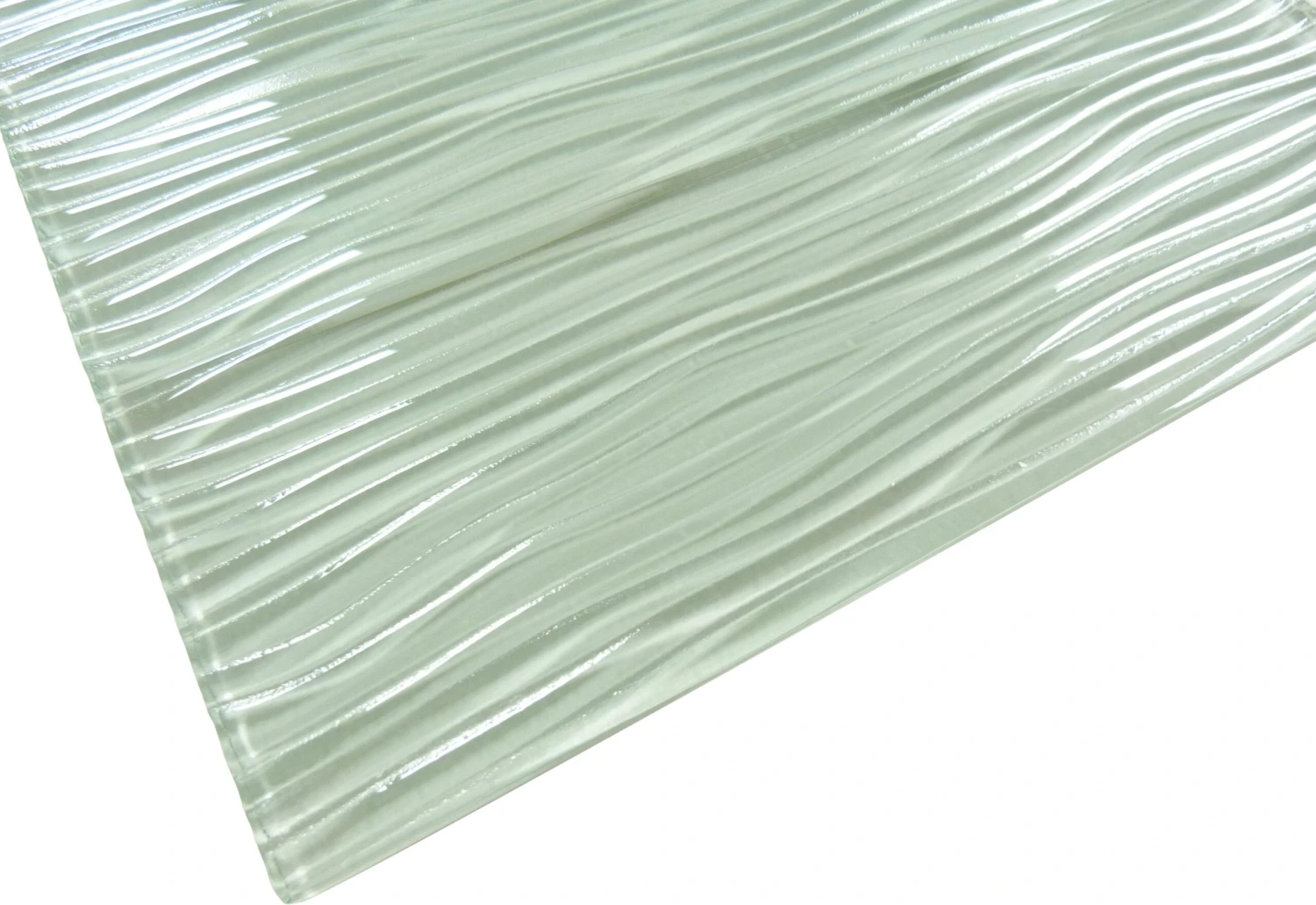 Ice Mist Green Wave 4x12 Glossy Glass Subway Tile 5 Ice Mist Green Wave 4x12 Glossy Glass Subway Tile - Image 3