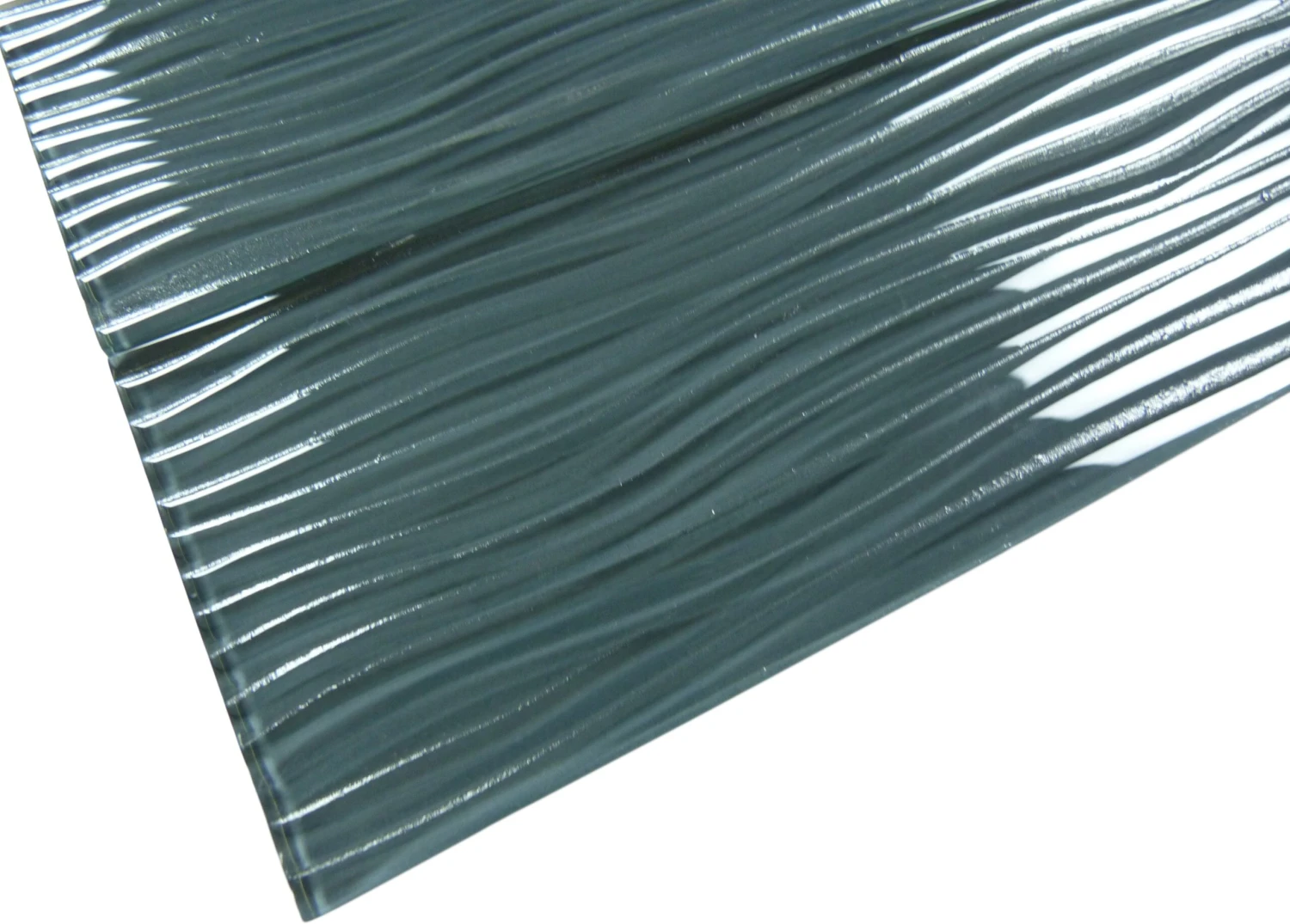 Eclipse Grey Wave 4x12 Glossy Glass Subway Tile 6 Eclipse Grey Wave 4x12 Glossy Glass Subway Tile - Image 4