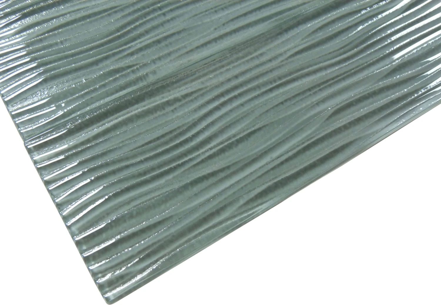 Gray Sky Wave 4x12 Glossy Glass Subway Tile 5 Gray Sky Wave 4x12 Glossy Glass Subway Tile - Image 3