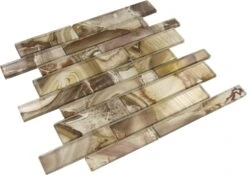 Buttercup Patch Brown Random Brick Glossy Glass Tile 7 Buttercup Patch Brown Random Brick Glossy Glass Tile -Oasistile Store euro glass buttercup patch brown random brick glossy glass tile mgf623 13561068847178