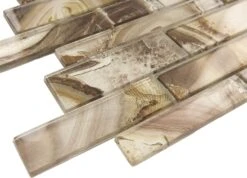 Buttercup Patch Brown Random Brick Glossy Glass Tile 6 Buttercup Patch Brown Random Brick Glossy Glass Tile -Oasistile Store euro glass buttercup patch brown random brick glossy glass tile mgf623 13561068879946
