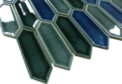Decko Neo Wright Blue Elongated Hexagon Tile 6 Decko Neo Wright Blue Elongated Hexagon Tile -Oasistile Store euro glass decko neo wright blue elongated hexagon tile dek3510 34854161449154