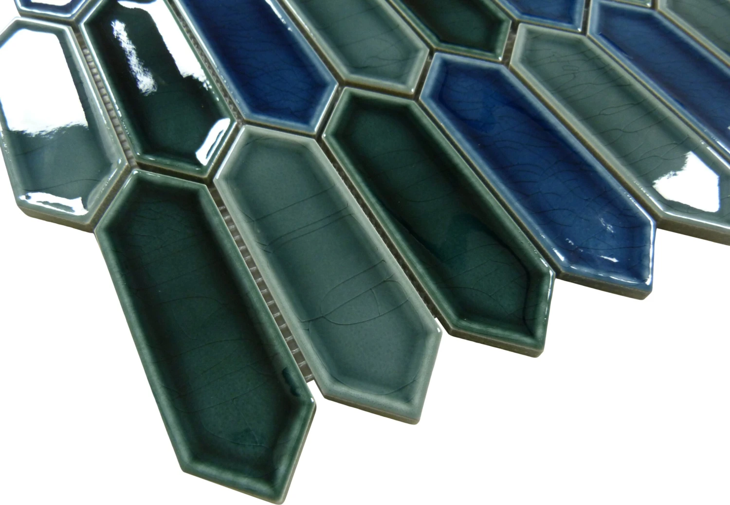 Decko Neo Wright Blue Elongated Hexagon Tile 4 Decko Neo Wright Blue Elongated Hexagon Tile - Image 2