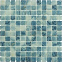 Del Spa Barrier Reef Green 1x1 Glossy Glass Tile