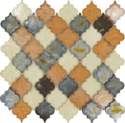 Desert Range Copper Glossy And Iridescent Glass Tile
