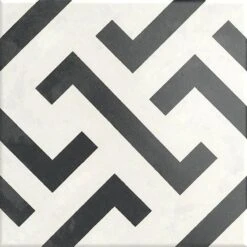 Florencial Torciano Maze Black 8x8 Matte Porcelain Tile