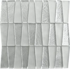 Lehai Gem Trapezoid Silver Glossy And Frosted Glass Tile