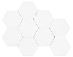 Marthas Manor Cottontail Hex 4x5 Glossy Ceramic Tile