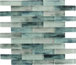 Metropolis Atlanna Aqua 1x4 Uniform Brick Matte Glass Tile