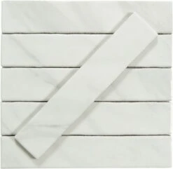 Quelline Rolling Ice White 2x10 Glossy Ceramic Tile