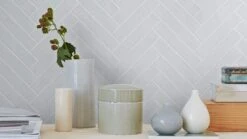 Quelline Velveteen Sky Grey 2x10 Glossy Ceramic Tile -Oasistile Store euro glass quelline velveteen sky grey 2 x 10 glossy ceramic tile qel1316 30941350330562
