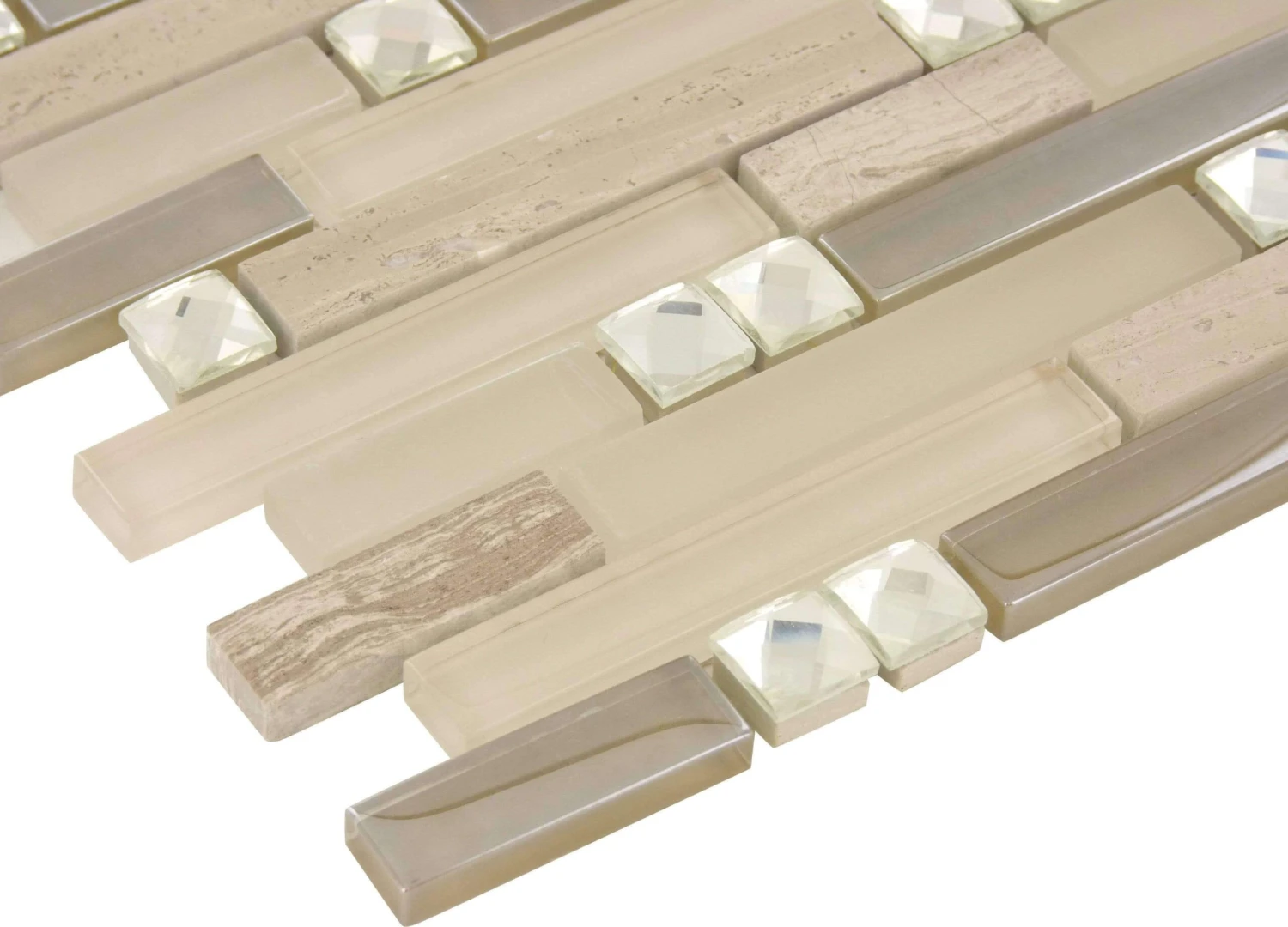Symphony Grey Tranquility Beige Random Bricks Glass And Stone Tile 4 Symphony Grey Tranquility Beige Random Bricks Glass And Stone Tile - Image 2