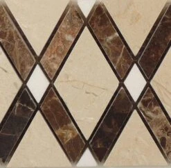 Crema Marfil And Emperador Dark Border DS-560L Beige Diamond Stone Polished Tile -Oasistile Store euro glass sheets purchase crema marfil emperador dark border tile at oasis tile 29654941663426