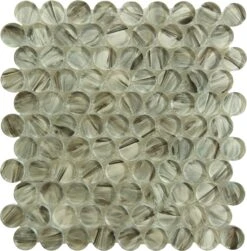 Spheres Raphaello Brown Penny Round Glossy Glass Tile