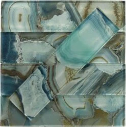 Magical Forest Crystal Lagoon Aqua 3x12 Glossy Glass Subway Tile