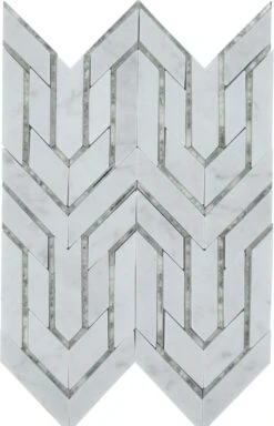 Tri Contour Carrara And Antique Mirror Tile