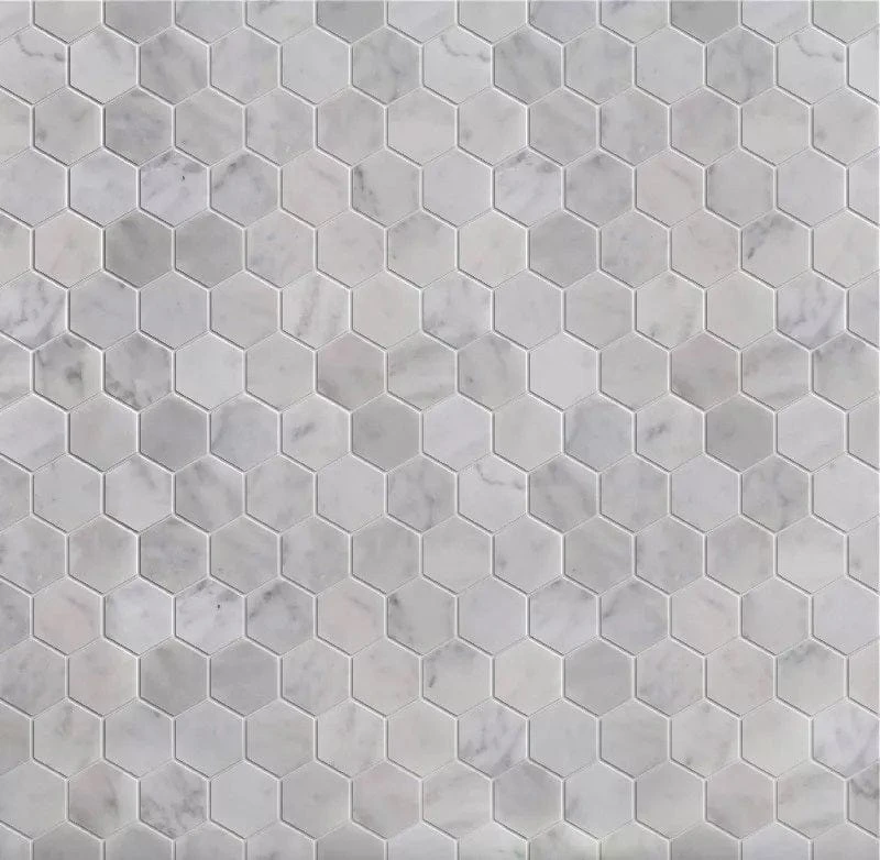 Carrara White Hexagon Stone Polished Tile 4 Carrara White Hexagon Stone Polished Tile - Image 2