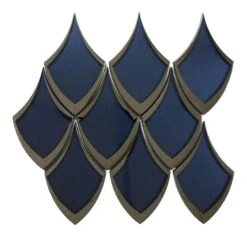 Castle Fort Brilliant Blue Dragon Scale Glossy Glass Tile