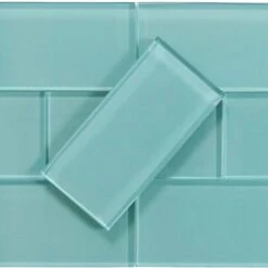 Crystal Oasis Aqua 3x6 Glossy Glass Subway Tile