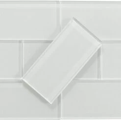 Ice Bay White 3x6 Glossy Glass Subway Tile