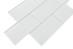 Ice Bay White 3x6 Glossy Glass Subway Tile -Oasistile Store matrix mosaics ice bay white 3 x 6 glossy glass subway tile 29726110417090