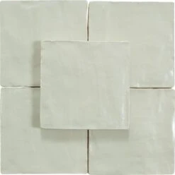 Jubilee Pacific Pearl White 4x4 Square Shimmer Ceramic Tile