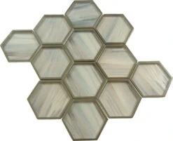 Yorkshire Hampshire Taupe 3x3 Hexagon Matte Glass Tile -Oasistile Store matrix mosaics yorkshire hampshire taupe 3 x 3 hexagon matte glass tile str 08 29727671353538