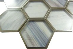Yorkshire Rustic Taupe 3x3 Hexagon Matte Glass Tile -Oasistile Store matrix mosaics yorkshire rustic taupe 3 x 3 hexagon matte glass tile str 07 29727661752514