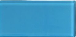 Cyan Blue 3x6 Glossy Glass Subway Tile