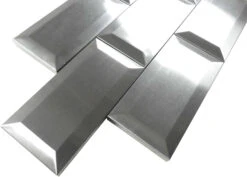 Stainless Steel Beveled 3x6 Brushed Metal Subway Tile 13 Stainless Steel Beveled 3x6 Brushed Metal Subway Tile -Oasistile Store millenium products 3 x 6 stainless steel metal subway tile brushed 411 036 29768732410050