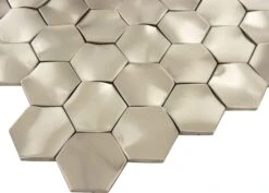 3D Stainless Steel 2x2 Hexagon Metal Tile -Oasistile Store millenium products buy 3d stainless steel 2 x2 hexagon metal tile oasis tile 13577399894090