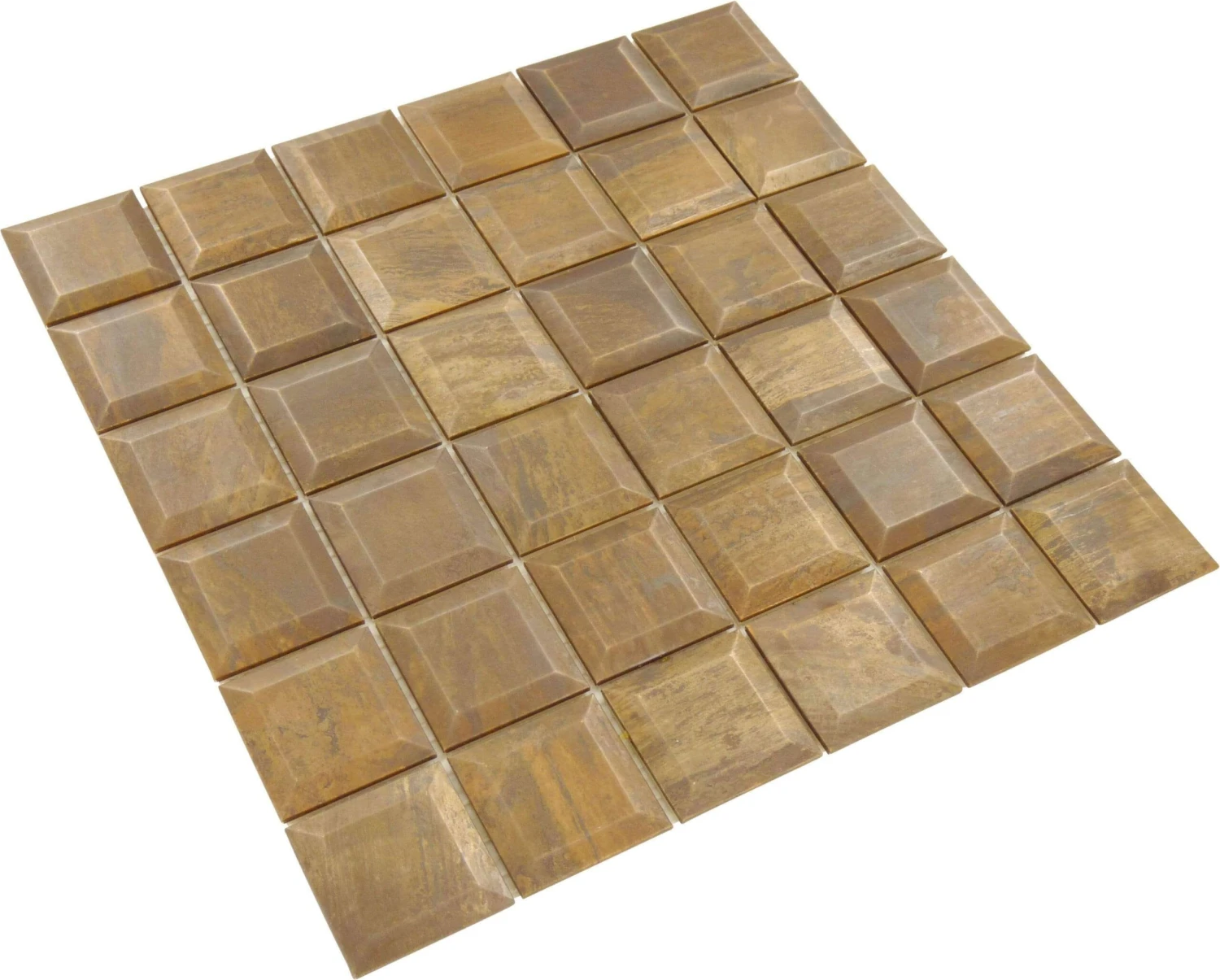 Antique Copper Beveled 2x2 Metal Tile 5 Antique Copper Beveled 2x2 Metal Tile - Image 3
