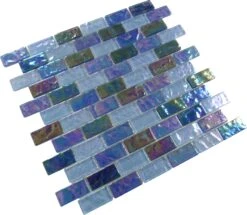Tranquil Blue 1x2 Glossy And Iridescent Glass Tile -Oasistile Store ocean pool mosaics artistry in mosaics 1 x 2 blue glass uniform brick tile glossy iridescent gc62348b6 36584621179074
