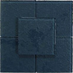 Moonscape Steel Blue 6x6 Ripple Glossy Glass Tile