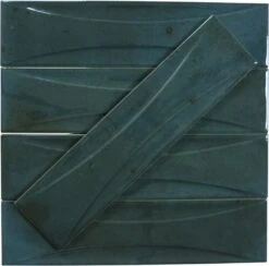Boutique Prussian Blue Relief 3x12 Porcelain Tile