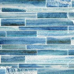 Coastal Sands Tidal Blue Glossy Glass Tile
