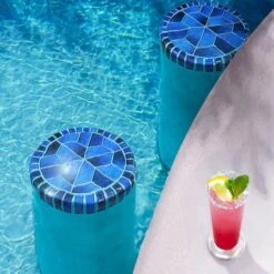 Crystal Waters Deep Sea 12.5" Barstool Top 6 Crystal Waters Deep Sea 12.5" Barstool Top -Oasistile Store ocean pool mosaics crystal waters deep sea 12 5 barstool tops oasis tile 1155603348 1