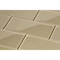 Light Taupe 3x6 Glossy Glass Subway Tile
