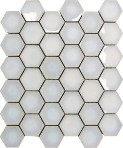 Starry White Hexagon Glossy Porcelain Tile